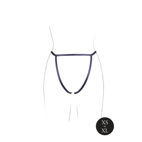 Aime - Brief with Open Crotch and Buttock, Adjustable Slider and Golden Details - One Size