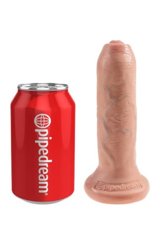 Dildo realistyczne z ruchomym napletkiem cieliste 15cm KING COCK TONGA