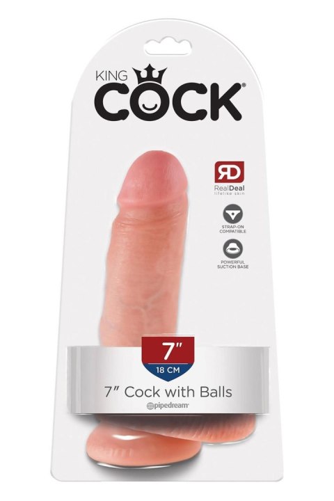 Dildo realistyczne cieliste 18cm KING COCK TONGA