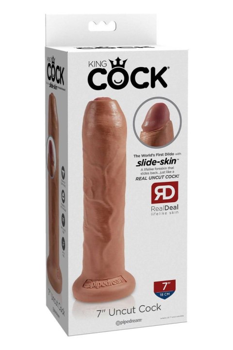 Dildo realistyczne z ruchomym napletkiem naturalne 18cm KING COCK ORION