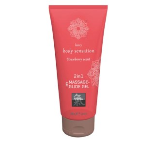 Żel poślizgowy i do masażu truskawka Shiatsu 2in1 Massage-Glide Strawberry scent 200ml HOT Productions & Vertriebs GmbH