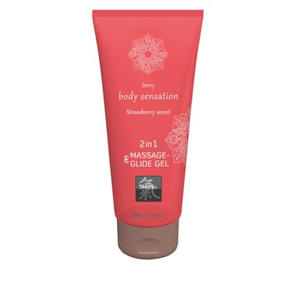 Żel poślizgowy i do masażu truskawka Shiatsu 2in1 Massage-Glide Strawberry scent 200ml HOT Productions & Vertriebs GmbH