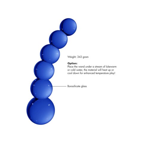Dildo szklane kulki niebieskie 18.5cm Chrystalino Planets SHOTS