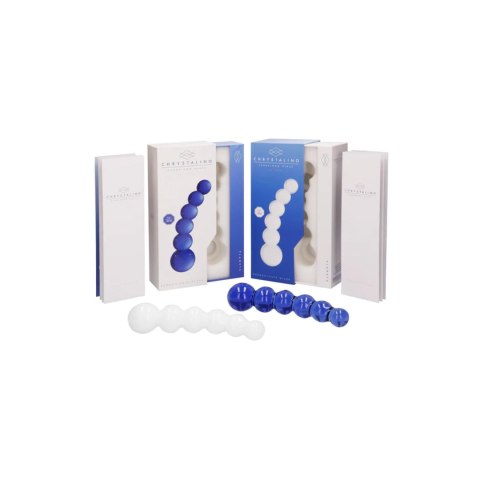 Dildo szklane kulki niebieskie 18.5cm Chrystalino Planets SHOTS