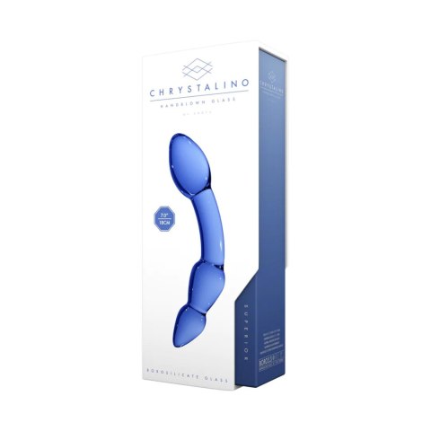 Dildo szklane zakrzywione niebieskie 18cm Christalino Superior SHOTS