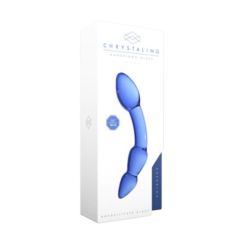Dildo szklane zakrzywione niebieskie 18cm Christalino Superior SHOTS