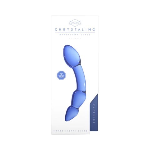 Dildo szklane zakrzywione niebieskie 18cm Christalino Superior SHOTS
