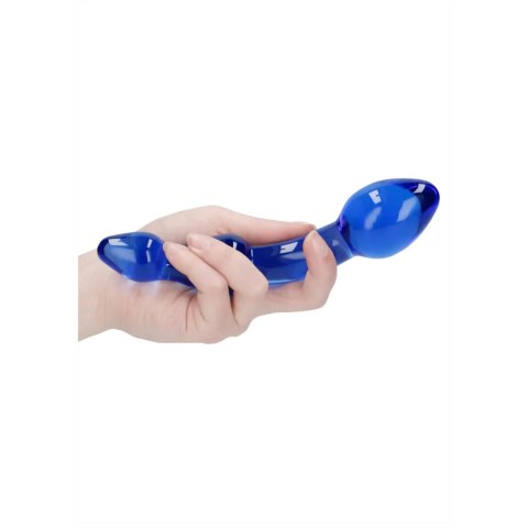 Dildo szklane zakrzywione niebieskie 18cm Christalino Superior SHOTS