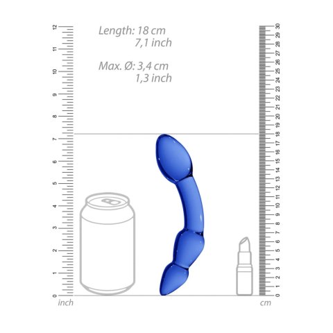 Dildo szklane zakrzywione niebieskie 18cm Christalino Superior SHOTS