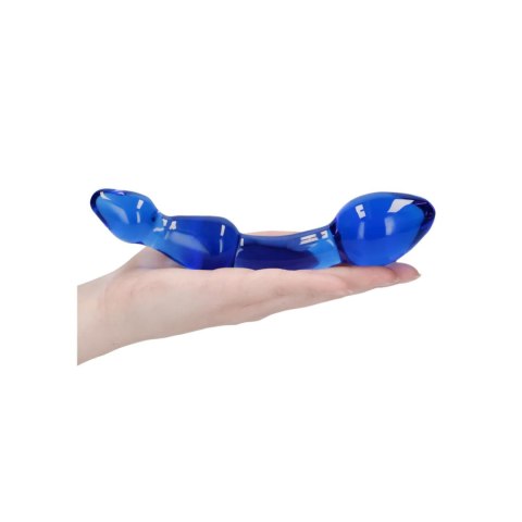 Dildo szklane zakrzywione niebieskie 18cm Christalino Superior SHOTS