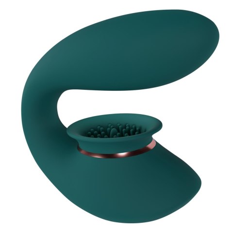 Wibrator z funkcją ssania, ładowany USB – silikonowy – 10 trybów – Zielony-Twitch 3