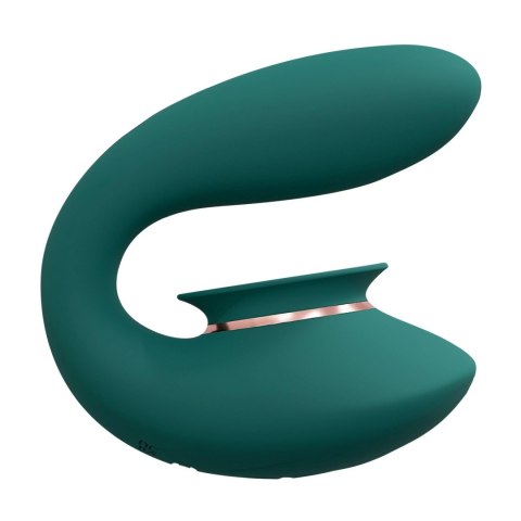 Wibrator z funkcją ssania, ładowany USB – silikonowy – 10 trybów – Zielony-Twitch 3