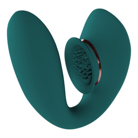 Wibrator z funkcją ssania, ładowany USB – silikonowy – 10 trybów – Zielony-Twitch 3