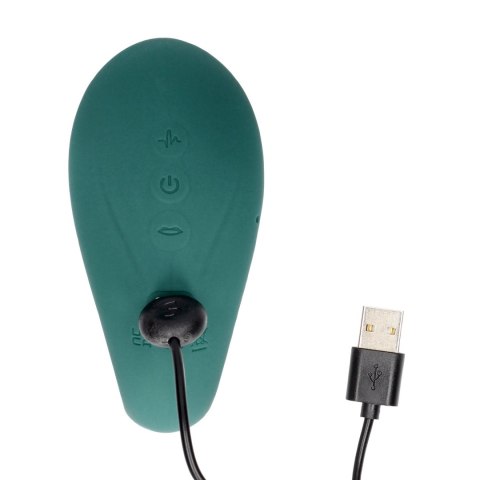 Wibrator z funkcją ssania, ładowany USB – silikonowy – 10 trybów – Zielony-Twitch 3