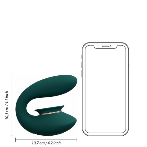 Wibrator z funkcją ssania, ładowany USB – silikonowy – 10 trybów – Zielony-Twitch 3