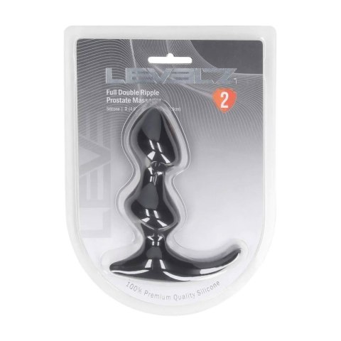 Wibrujący Masażer Prostaty Full Double Ripple Silikonowy Czarny
