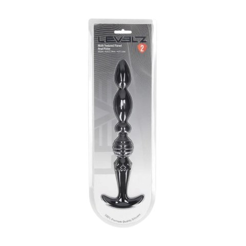 Multi Textured Silicone Flared Anal Probe - Black