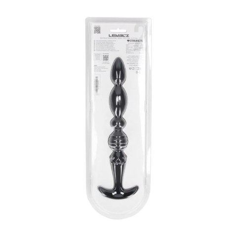 Multi Textured Silicone Flared Anal Probe - Black