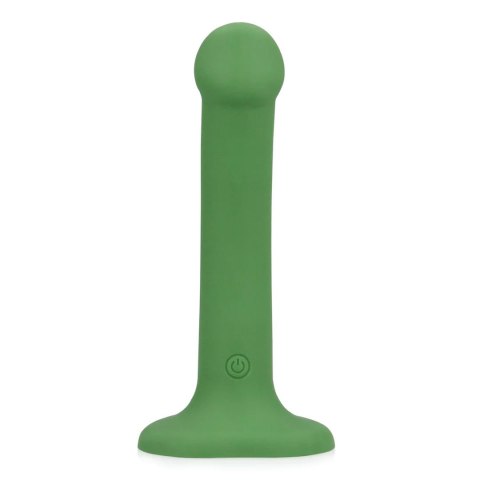 Dildo silikonowe wibrujące zielone 16.5cm Non-Phallic Vibrating Dildo SHOTS