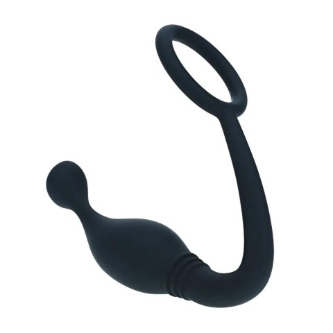 Silicone Cockring with Prostate Stimulator - S - Black
