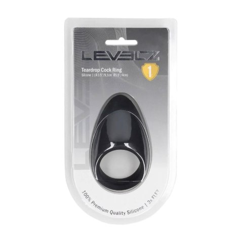 Teardrop Silicone Cockring - Black