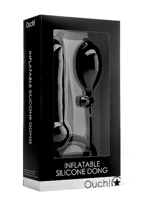 Korek analny penis pompowany czarny Inflatable Silicone Dong