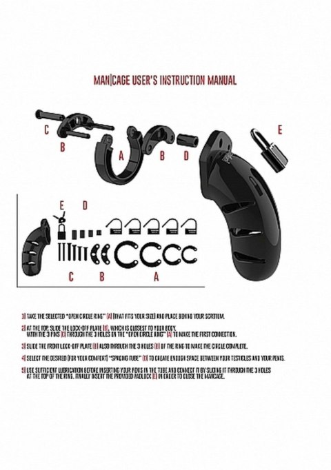 Klatka Na Penisa Czystości Model 06 5.5” Czarna - Chastity Cage Model 06