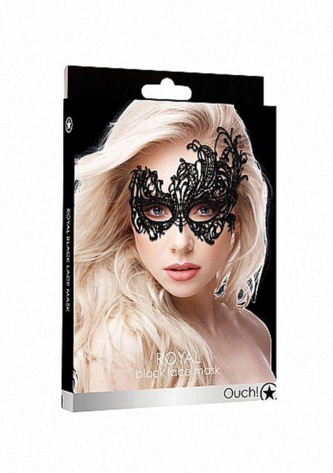 Czarna Maska Koronkowa Royal Black Lace Mask - Royal Black