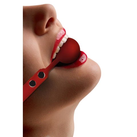 Knebel do ust czerwony Silicone Ball Gag Red
