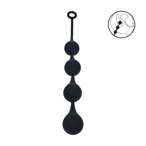Kulki analne czarne XL 50mm Silicone Waterdrop Anal Balls