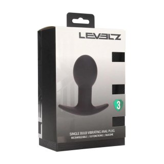 Single Bulb Vibrating Silicone Anal Plug - Black
