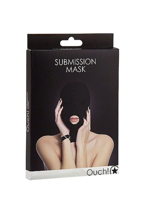 Maska na twarz czarna z otworem na usta Submission Mask