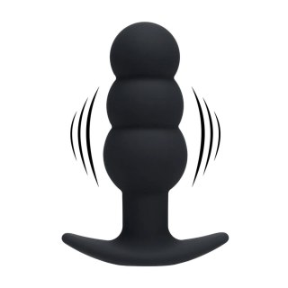 Tri Bulb Vibrating Silicone Anal Plug - Black