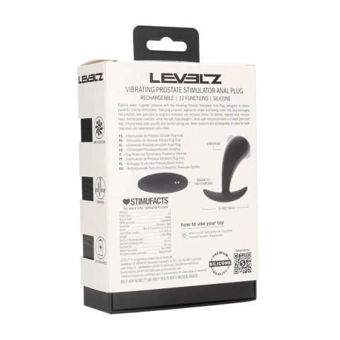 Vibrating Silicone Prostate Stimulator Anal Plug - S - Black