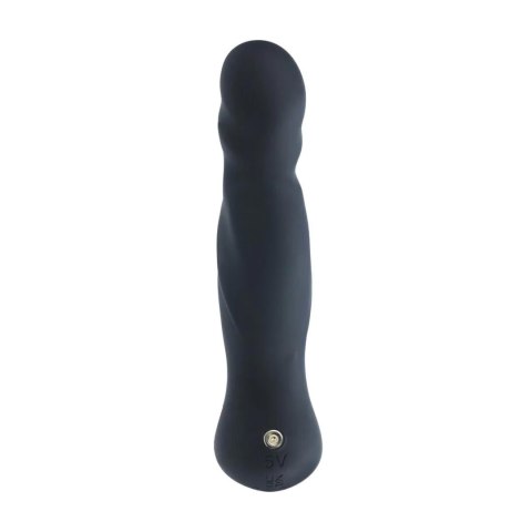 Masażer prostaty wibrująco-posuwisty silikonowy czarny SHOTS