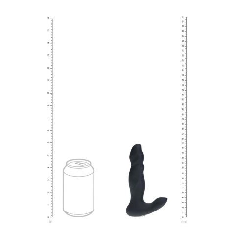 Masażer prostaty wibrująco-posuwisty silikonowy czarny SHOTS