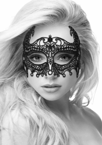 Maska ozdobna czarna Lace Eye Mask Empress