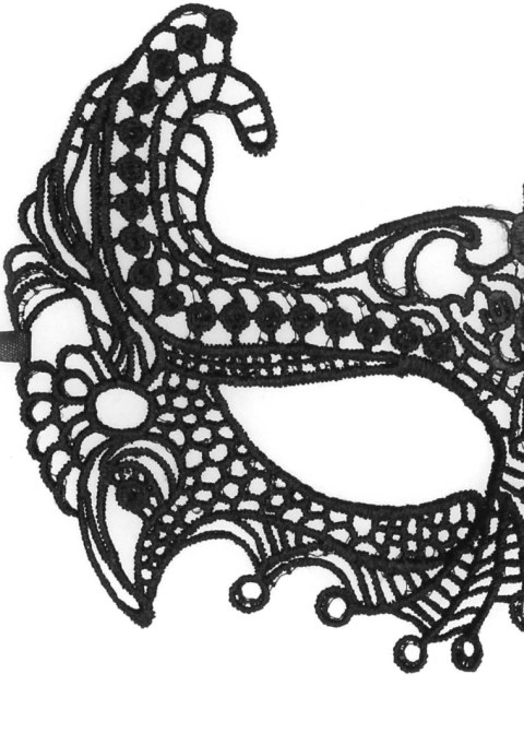 Maska ozdobna czarna Lace Eye Mask Empress