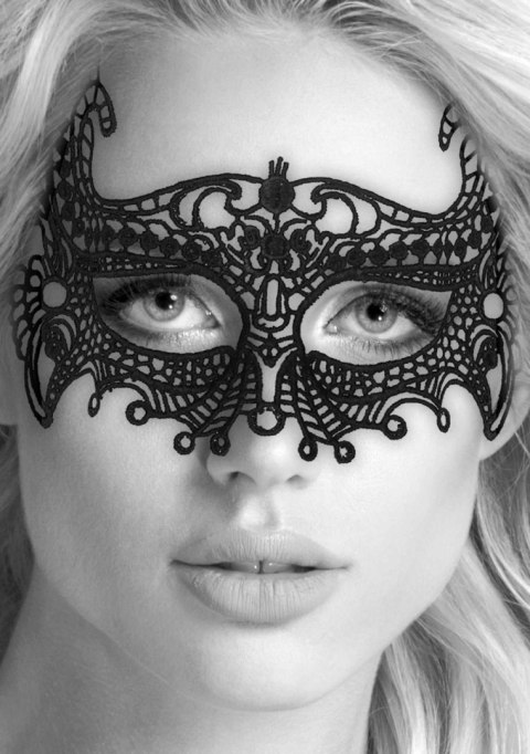Maska ozdobna czarna Lace Eye Mask Empress