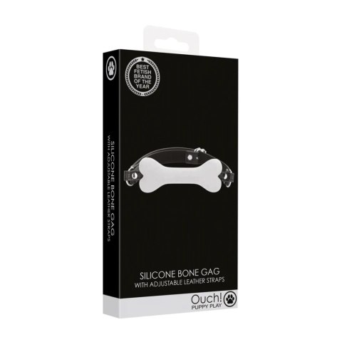 Knebel do ust kostka biały Silicone Bone Gag SHOTS