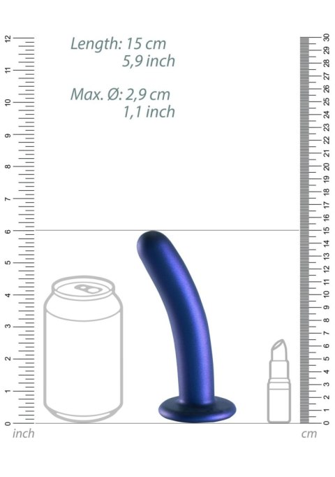 Dildo granatowe do STRAP-ON 14.5cm Smooth Silicone G-Spot Dildo SHOTS