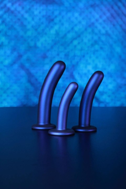 Dildo granatowe do STRAP-ON 14.5cm Smooth Silicone G-Spot Dildo SHOTS