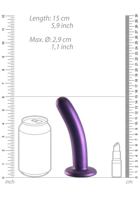 Dildo metaliczny fiolet 14.5cm Smooth Silicone G-Spot Dildo SHOTS