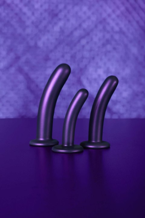 Dildo metaliczny fiolet 14.5cm Smooth Silicone G-Spot Dildo SHOTS
