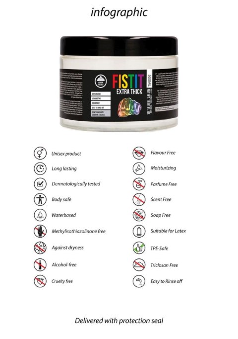 Lubrykant do fistingu gęsty Fist It Rainbow 500ml
