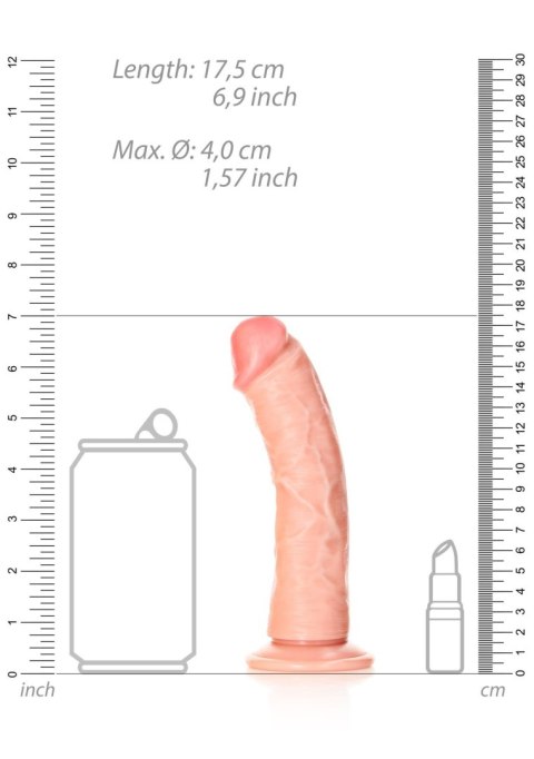 Dildo realistyczne z przyssawką zakrzywione cieliste 15.5cm REALROCK SHOTS