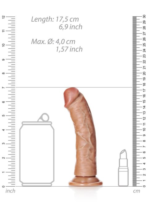 Dildo realistyczne z przyssawką zakrzywione naturalne 15.5cm REALROCK SHOTS