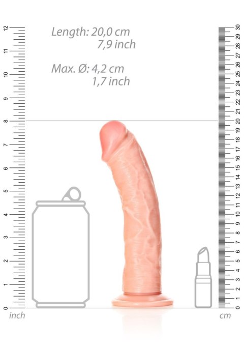 Dildo realistyczne z przyssawką zakrzywione cieliste 18cm REALROCK SHOTS