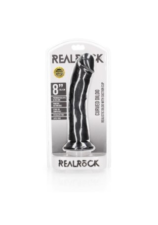 Dildo realistyczne z przyssawką zakrzywione czarne 20.5cm REALROCK SHOTS