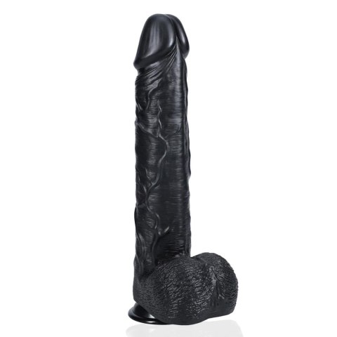 Dildo z przyssawką czarne 38cm REALROCK SHOTS